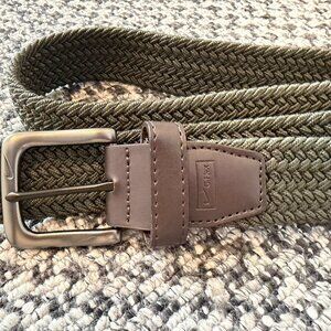 Nike Olive Green Woven Nylon Belt (Medium)